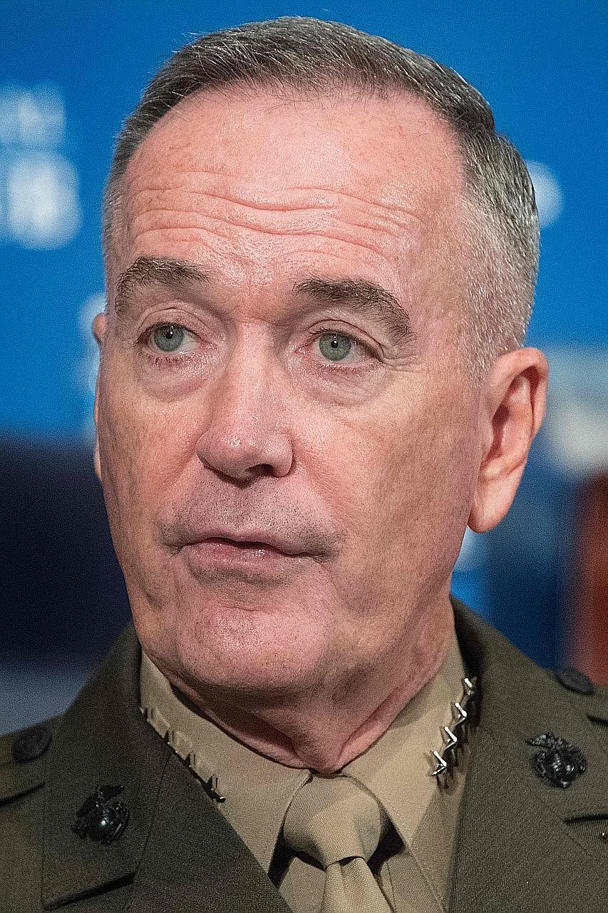 General Joseph Dunford will visit China after meeting South Korea's President and senior military officials.