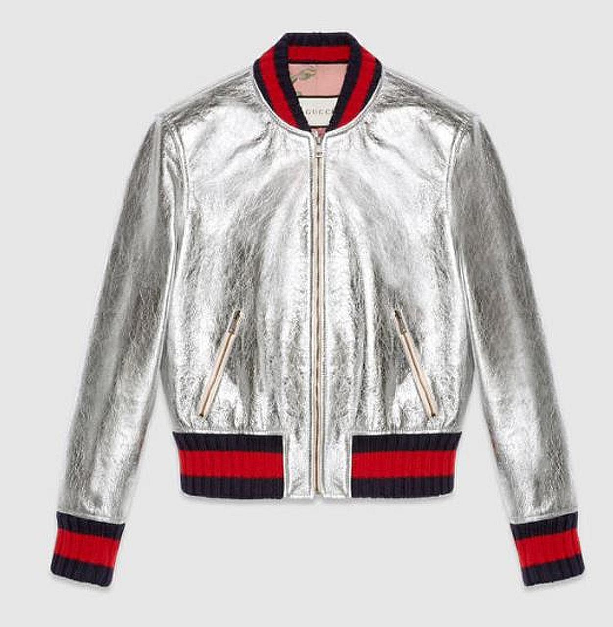 The Gucci leather bomber jacket at the centre of its suit against Forever 21.