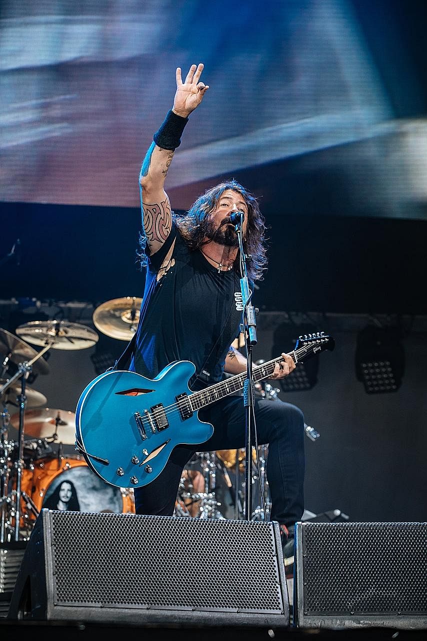 Foo Fighters frontman Dave Grohl remembers their first concert here in 1996, where he almost had to stand in for the drummer as well as sing.