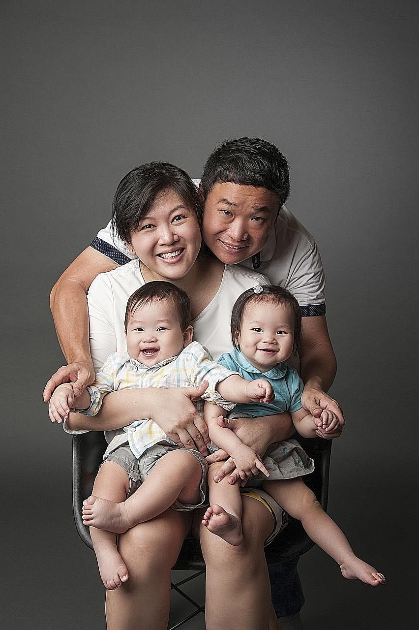 Mrs Yanni Ang (left, with her twins, Oscar and Olivia, and her husband Richard) was distressed as she could not breastfeed her babies. Ms Kay Tan (far left, with her son Henry) has learnt to take the ongoing challenge of feeding a picky eater in her 