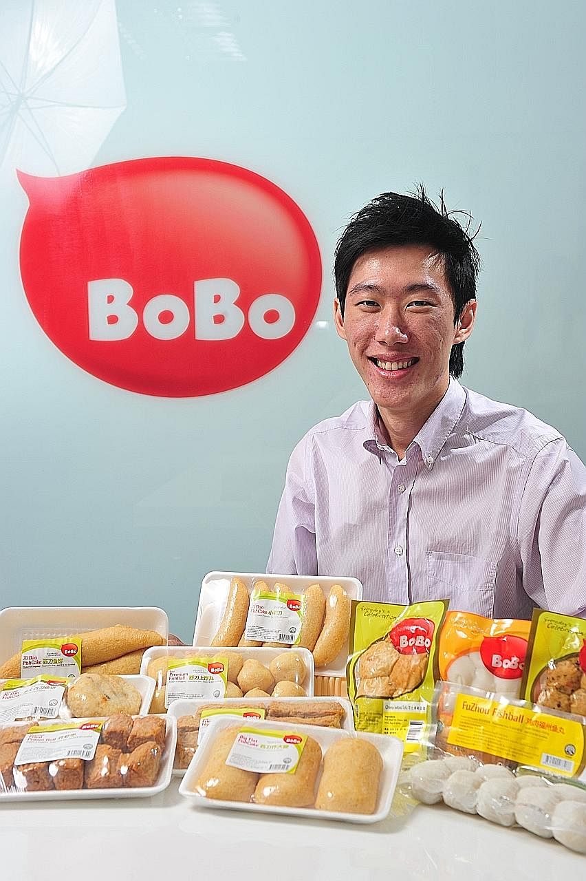 Mr Randall Ang of Ha Li Fa with products from the firm's BoBo brand. Ha Li Fa is keen to ramp up its presence in China, said Mr Ang.