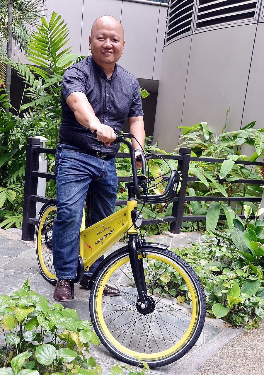 Mr Joe Chia, chief financial officer of bike-sharing firm GBikes, which has been operating in Singapore since May.