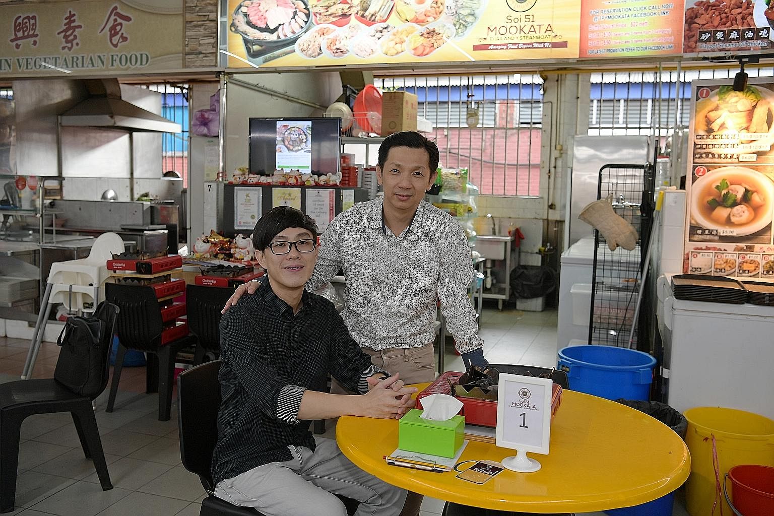 Mr Timothy Cheng (left) says he was blessed to have met Mr Philip Ang, who was a youth worker when he spotted Mr Cheng when he was a boy wandering around aimlessly at a market in Toa Payoh. Mr Cheng's father died when he was just 11, and he had to ca