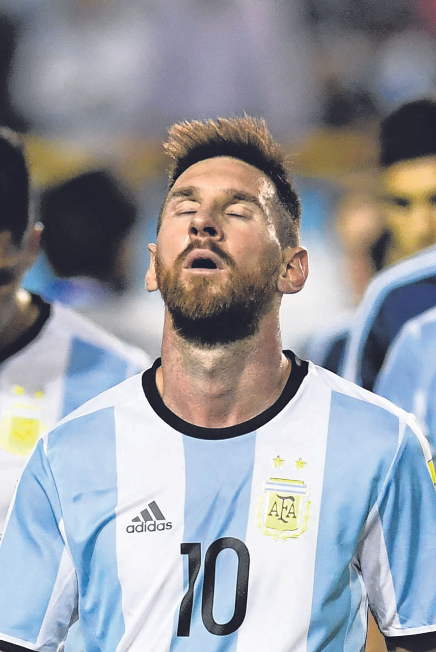Lionel Messi shows his frustration after the 0-0 draw against Peru. Argentina will face Ecuador next in Quito, where they have been beaten twice.