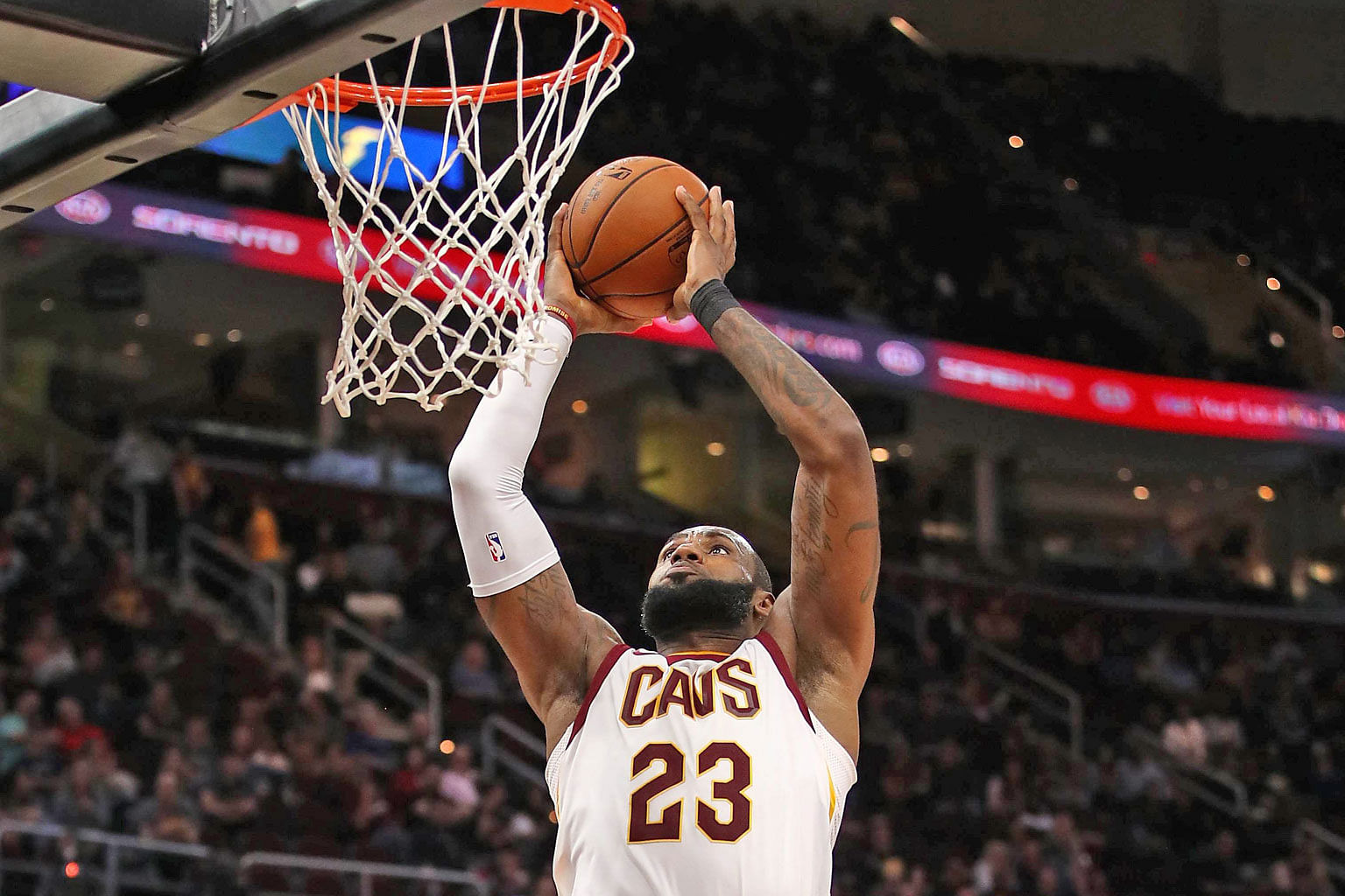 LeBron James scored 17 points against Chicago in their pre-season game but came away with a sore ankle.
