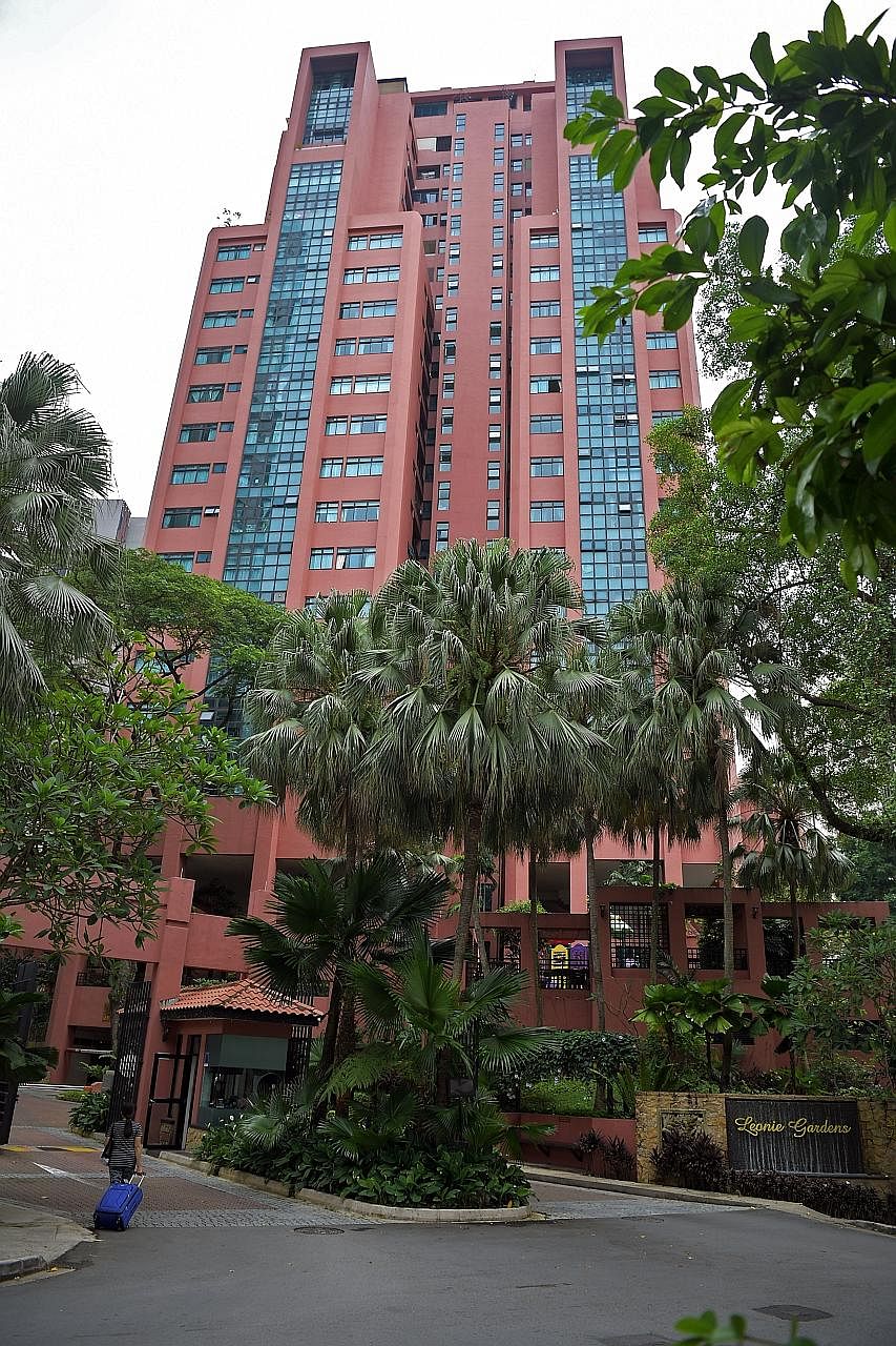 Leonie Gardens is known for its towers with a reddish hue and comprises two 23-storey blocks and an eight-storey block on a 14,000 sq m site. The sales committee closed a tender last Thursday for a marketing agent and solicitor. The 99-year leasehold