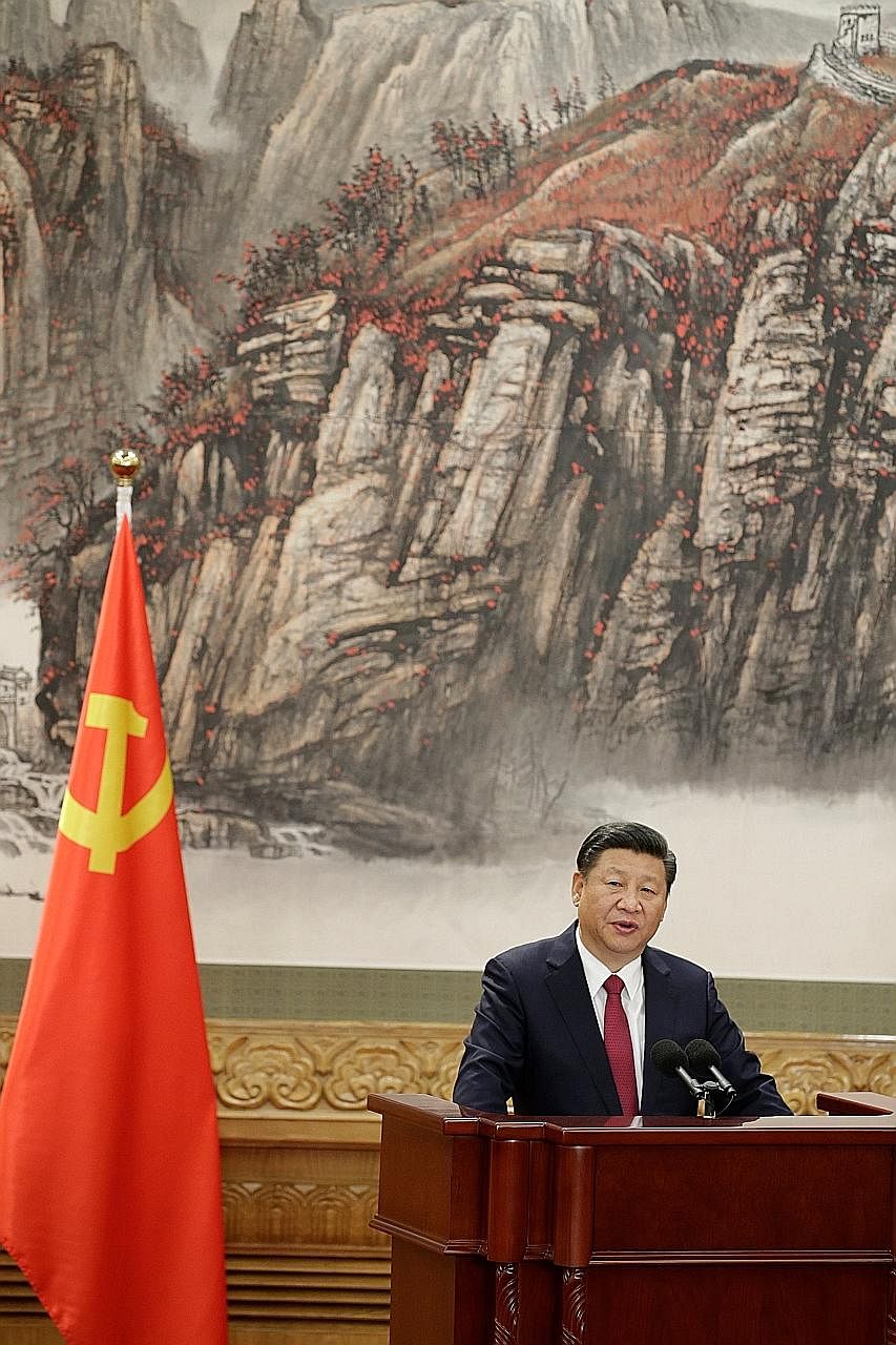 China's President Xi Jinping addressing the press at the Great Hall of the People in Beijing last Wednesday. The writer says that if the Chinese are lucky, Mr Xi will turn out to be an enlightened absolutist, like Singapore's Lee Kuan Yew. If they ar