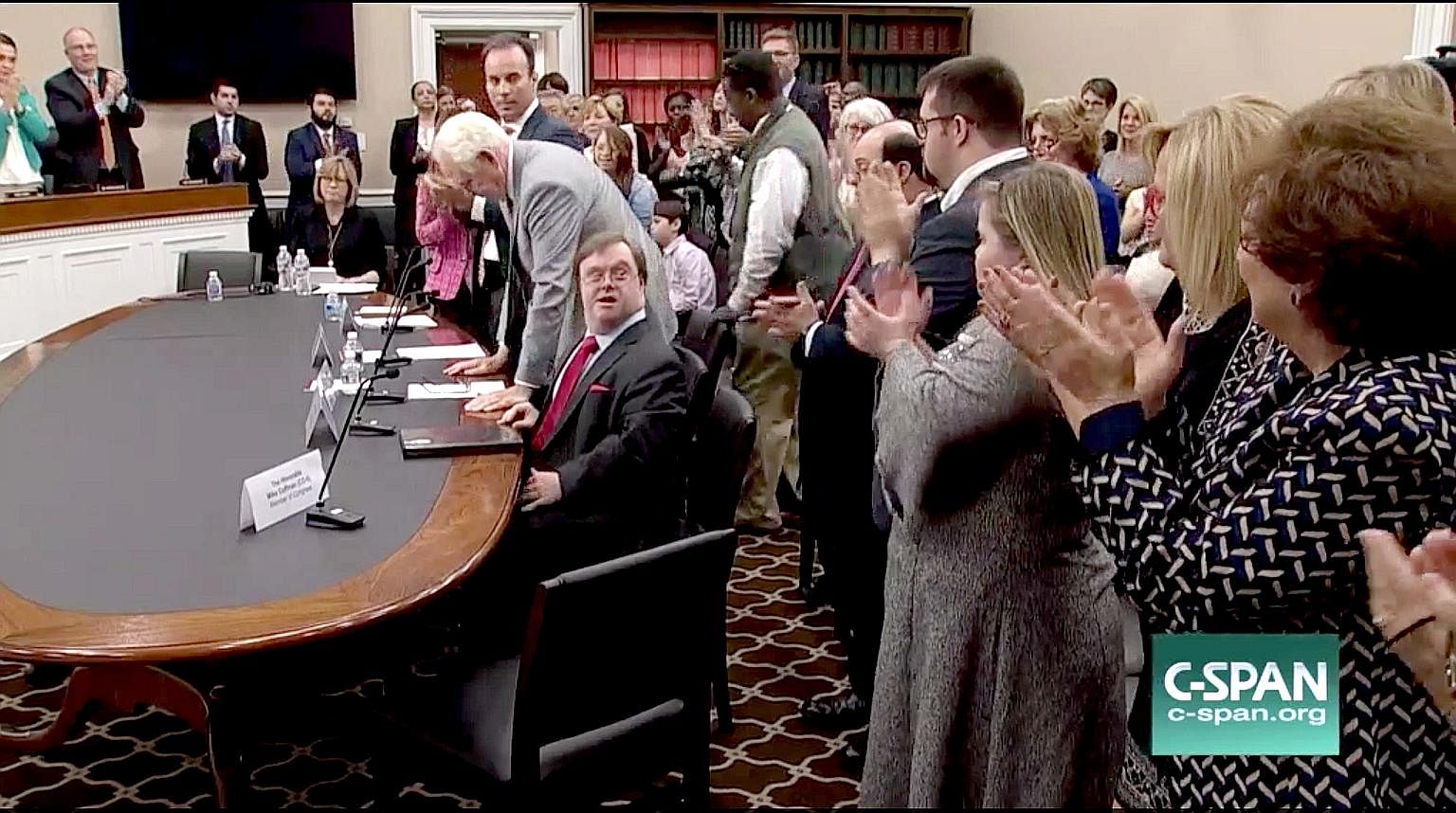 A post put up reportedly on behalf of the Russian government to sway the US presidential elections last year. Mr John Franklin Stephens (seated) at a US congressional hearing last week. He was urging the allocation of federal funds to conduct further