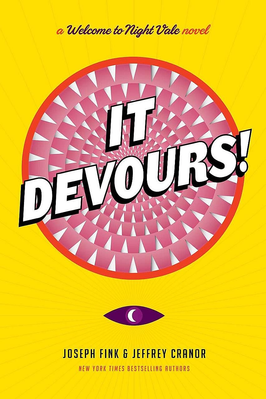 It Devours! is the second book based on the small American desert town of Night Vale created by Jeffrey Cranor (far left) and Joseph Fink (left).