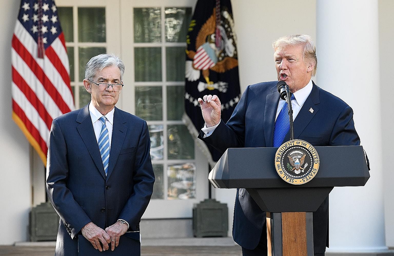 Considering President Donald Trump's record for doing the unexpected, there was always the chance he would pick an iconoclast to shake up the Federal Reserve. For once, he did not make waves, settling on Mr Jerome Powell (far left), a Washington insi