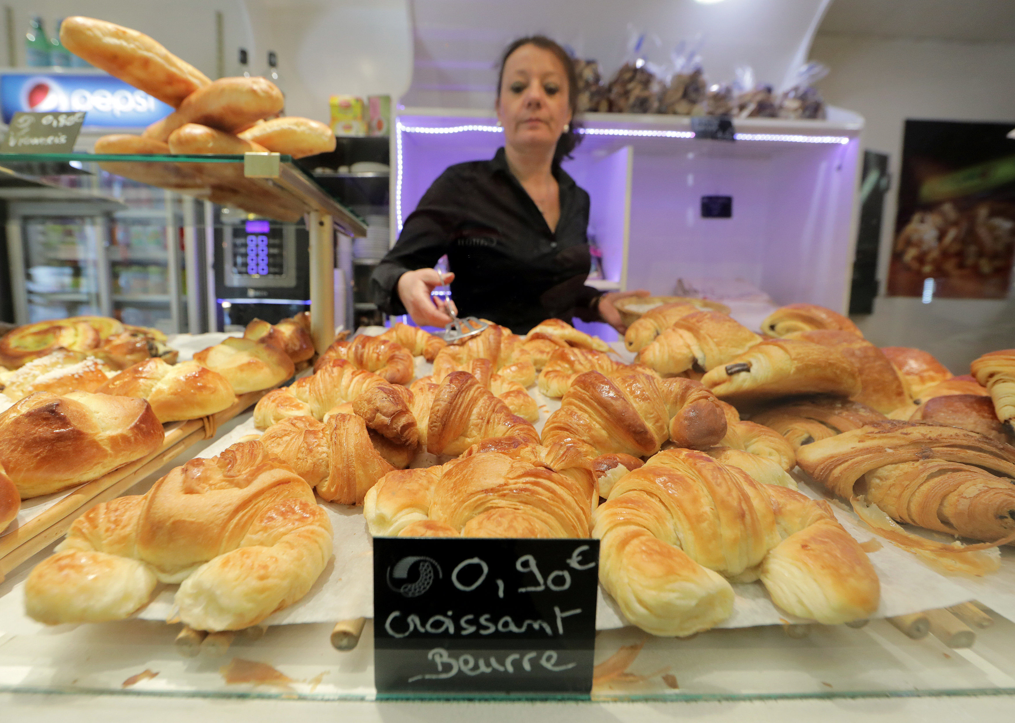 Butter croissants for sale at a bakery in France. Eat well and be a better person in 2018. PHOTO: REUTERS