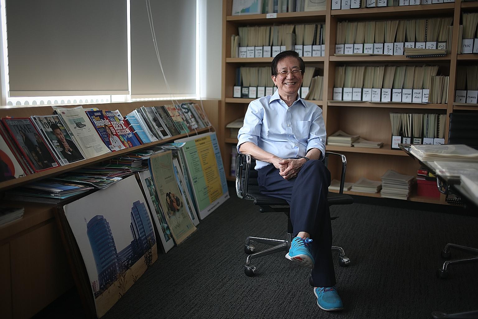 Mr Yeo with his wife Jane and children Eugene and Elaine. On the need to nurture talent, he said: "There's no such thing as smart nation, it's smart people. People make a nation, whether a scientist, a journalist, it's all people."