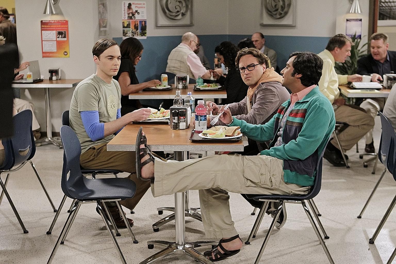 (From left) Jim Parsons, Johnny Galecki and Kunal Nayyar in the American sitcom The Big Bang Theory and (below) Tom Hanks and Meg Ryan in You've Got Mail. According to the writer, the world would be a ghastly place if it were filled with people who w