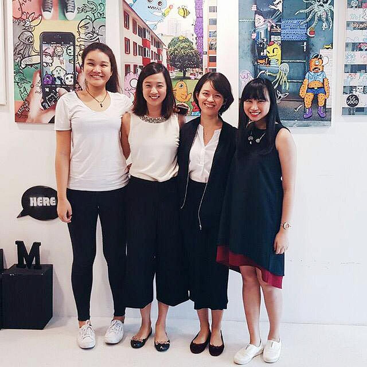 (From left) NTU undergraduate Lynn Chia and students Hilary Tan, Nowell Ng and Ho Xin Er have started a social media movement called The Standby Collective, following Ms Chia's traumatic experiences.