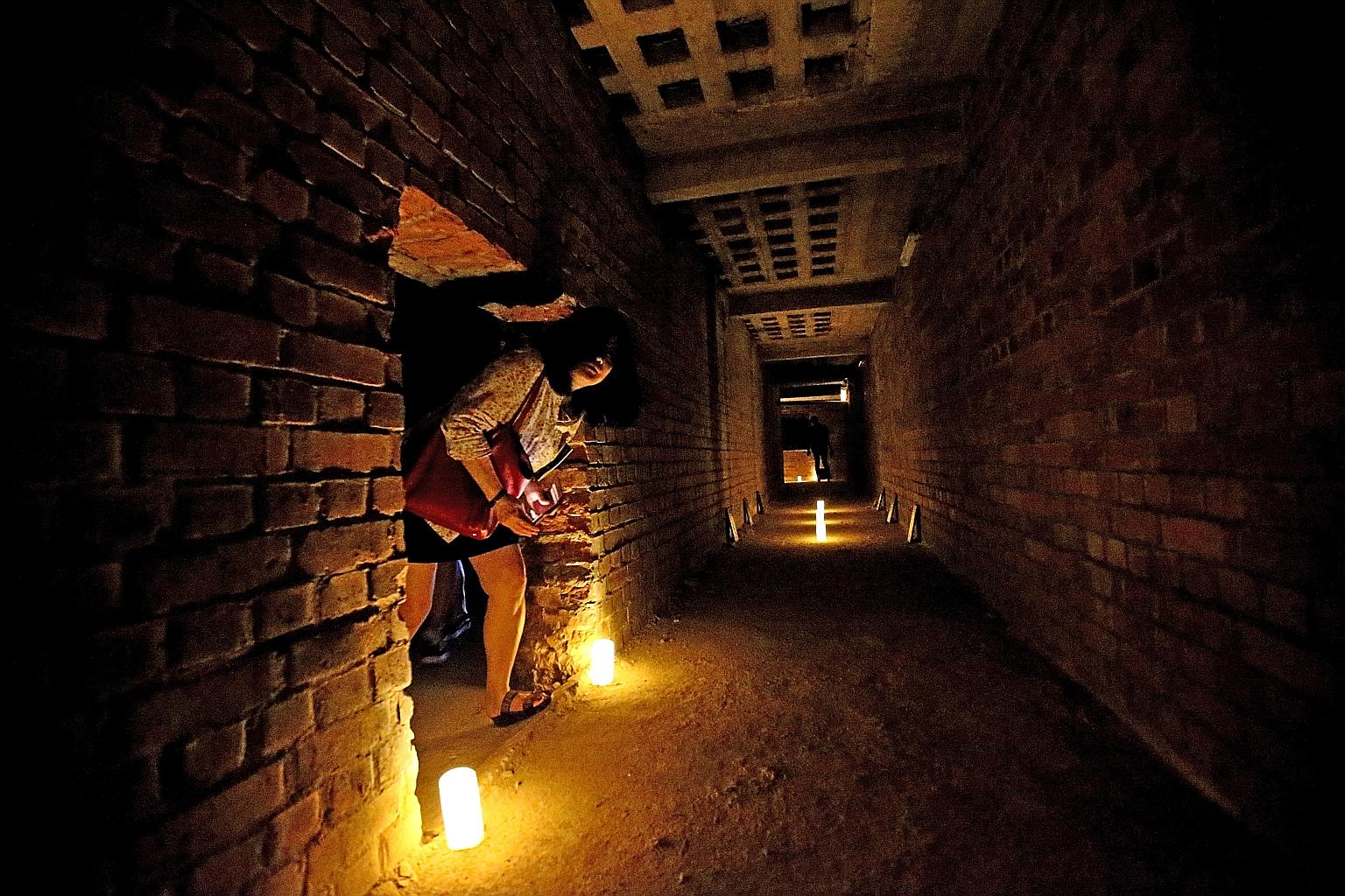 The historic Tiong Bahru Air Raid Shelter at 78, Guan Chuan Street, opened yesterday as the venue for an art exhibition - fittingly called RAID. The 1,500 sq m shelter, built in the late 1930s, will remain open until Feb 3 for the show, which will fe