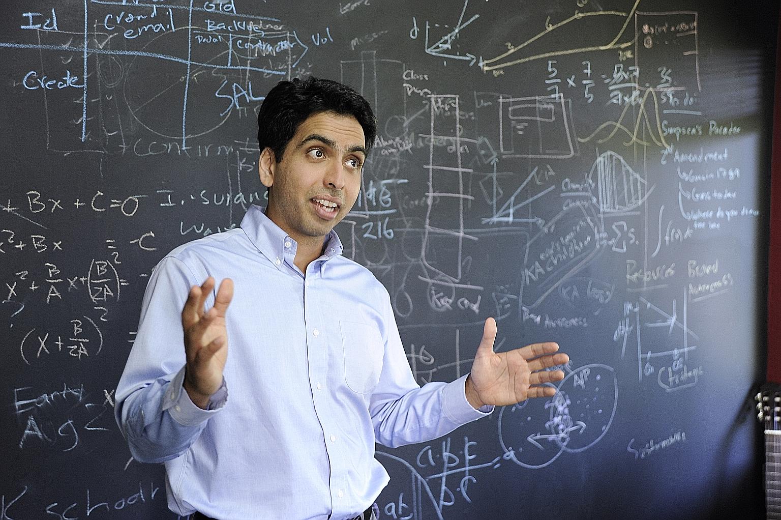 Mr Sal Khan calls his school a "lab" school because it aims to question set norms and practices in education.