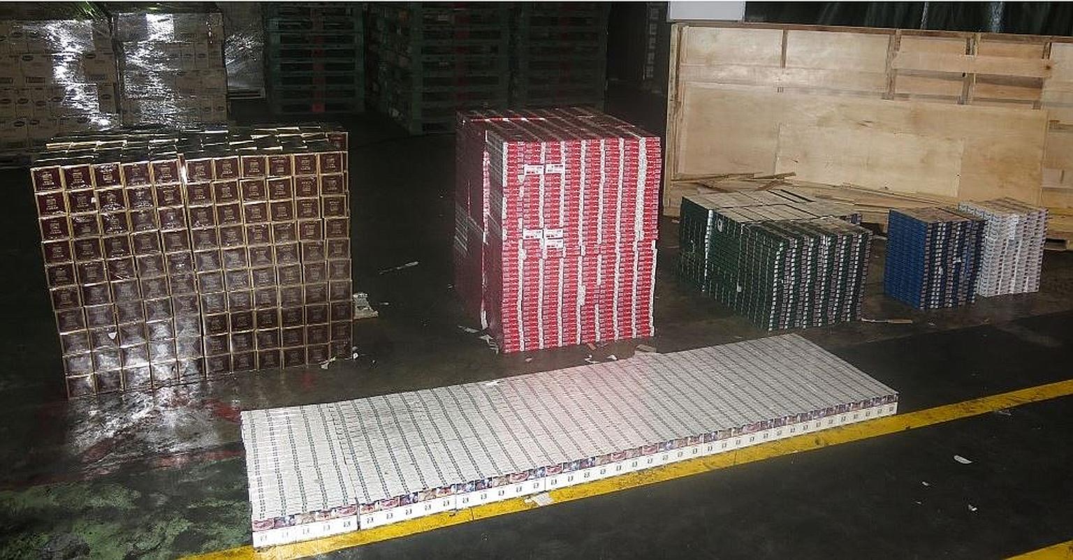 Officers found 3,050 cartons of contraband cigarettes in a consignment declared as "machinery parts and accessories".