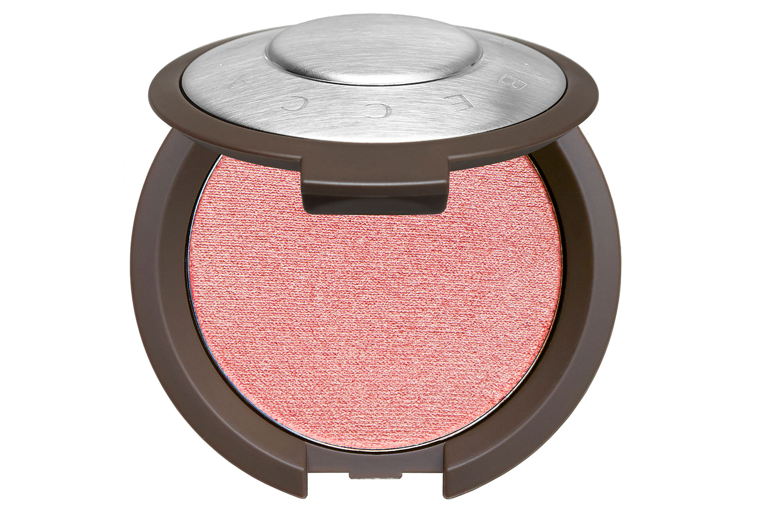 Becca Shimmering Skin Perfector Luminous Blush. Cover FX Pressed Mineral Foundation. SilkyGirl Big Eye Waterproof Collagen Mascara. Model (above) whose eyebrows were shaped using the Shu Uemura brow:sword (above right), which has an in-built sharpene
