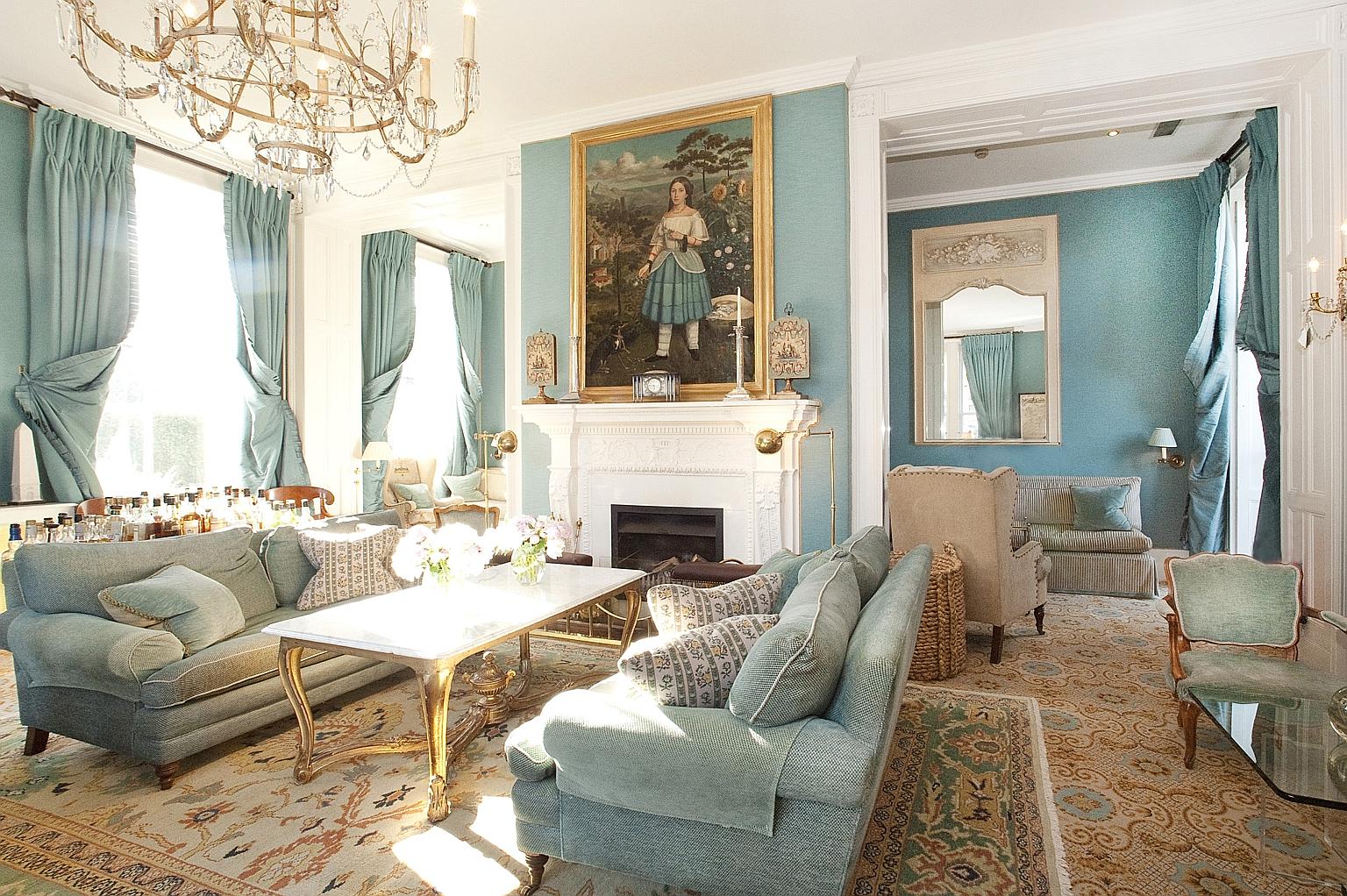 The drawing room of the Summer Lodge Country House Hotel, Restaurant and Spa in Dorset.