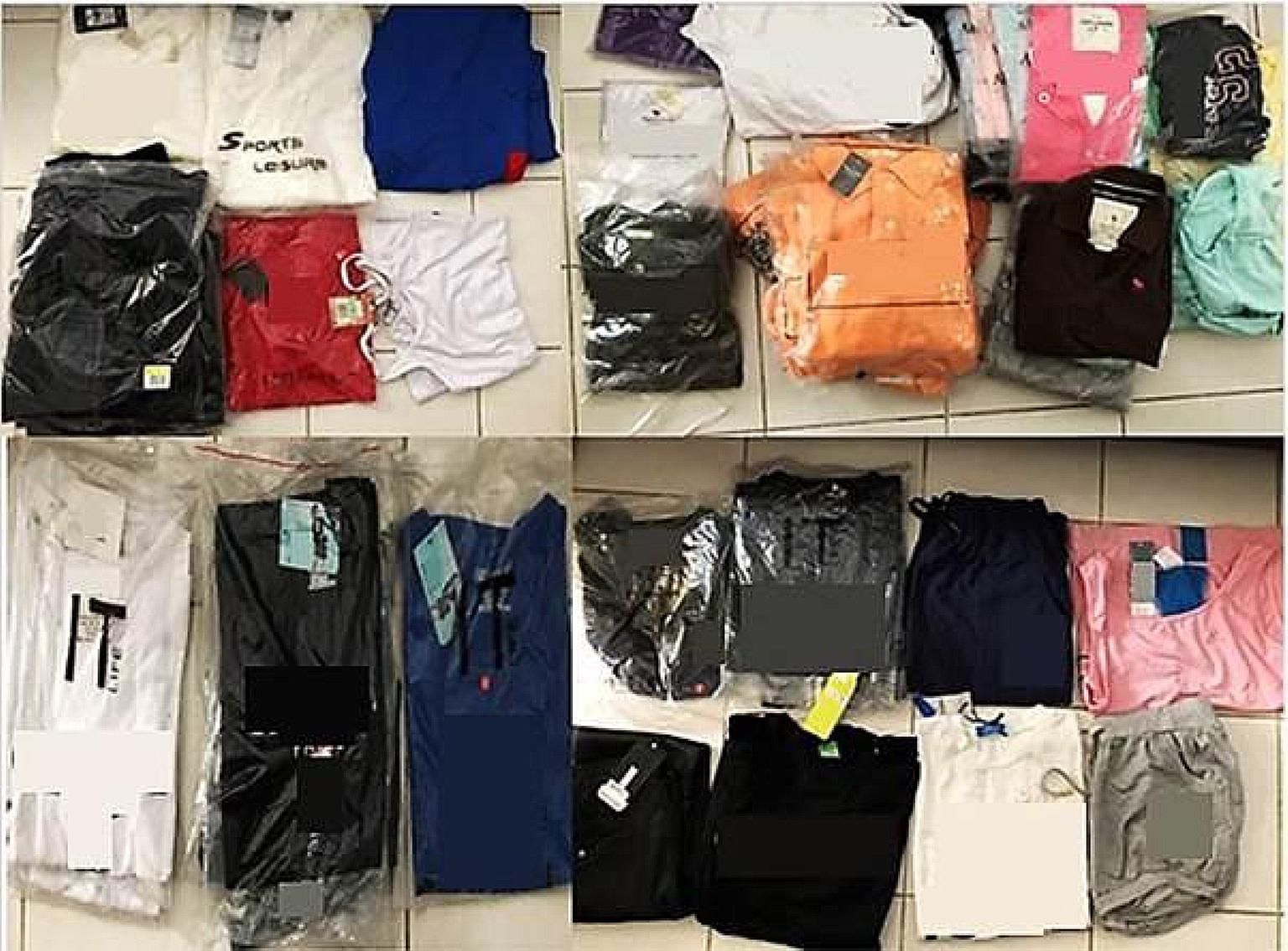 Officers seized 6,097 pieces of counterfeit clothes with a street value estimated at over $120,000 last week.