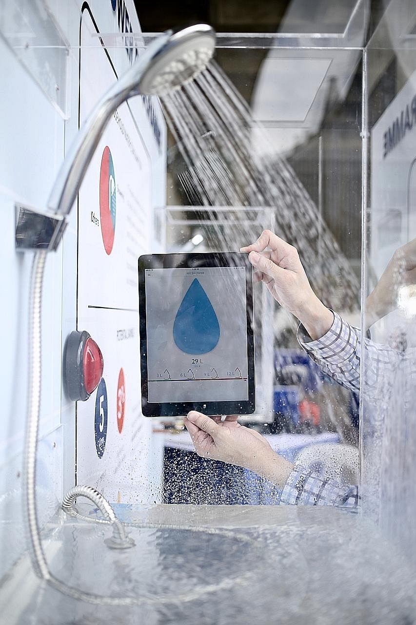 Besides a digital display, users can also use an interactive app to track and monitor their real-time water consumption during showers under the Smart Shower Programme.