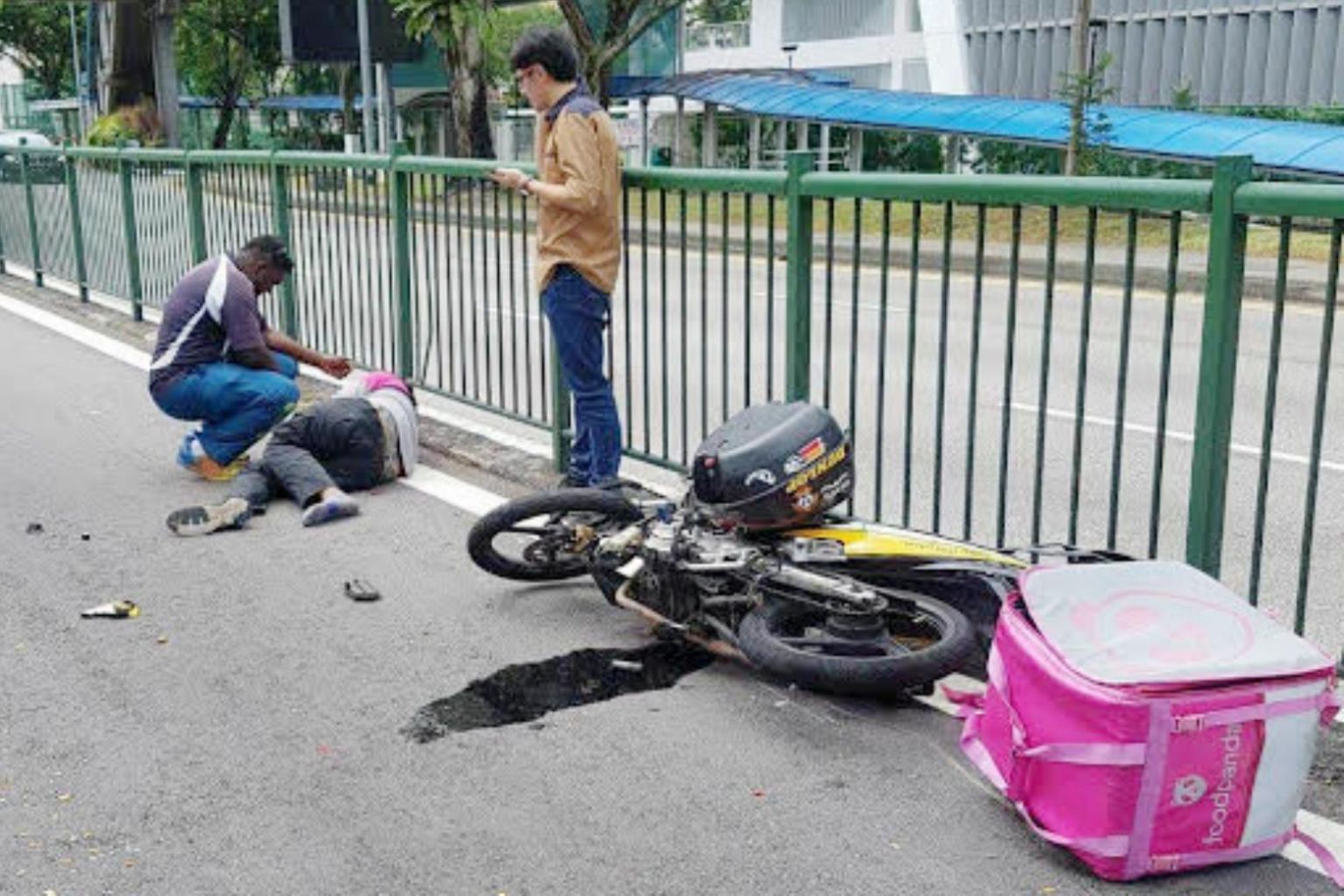 Foodpanda delivery rider taken to hospital after accident with car in ...