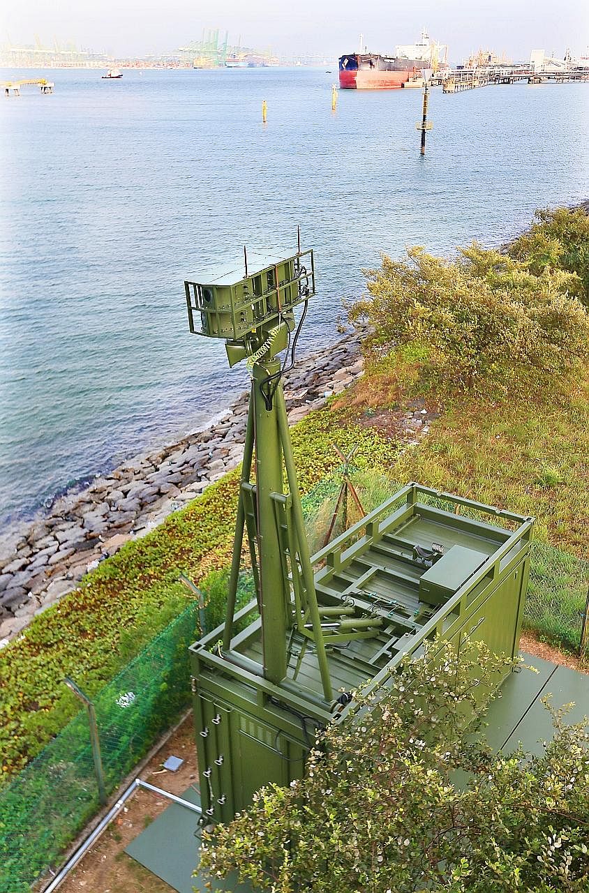 When intruders come within Singapore's waters, the Unmanned Watch Tower on Jurong Island sends an alert through automated target identification.