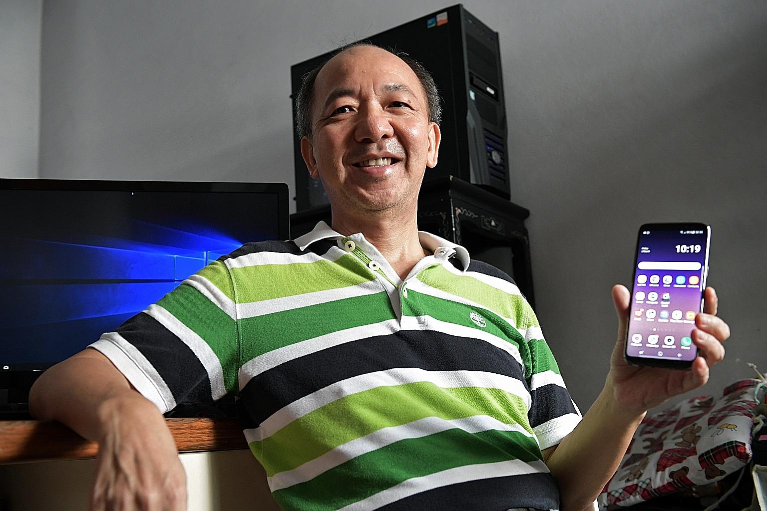 Mr Liu Ming Ching, a volunteer working with IMDA to teach the elderly how to use technology, is keen on participating in the new courses to train seniors in digital skills. "I can lead by example," says the 59-year-old retiree.