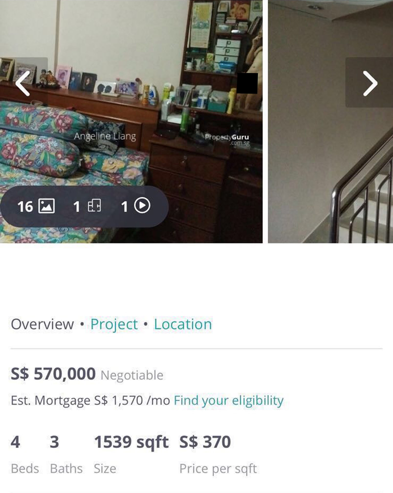 In one of the photos of the flat which was posted on various property websites, a nude man could be seen in the reflection of a mirror.