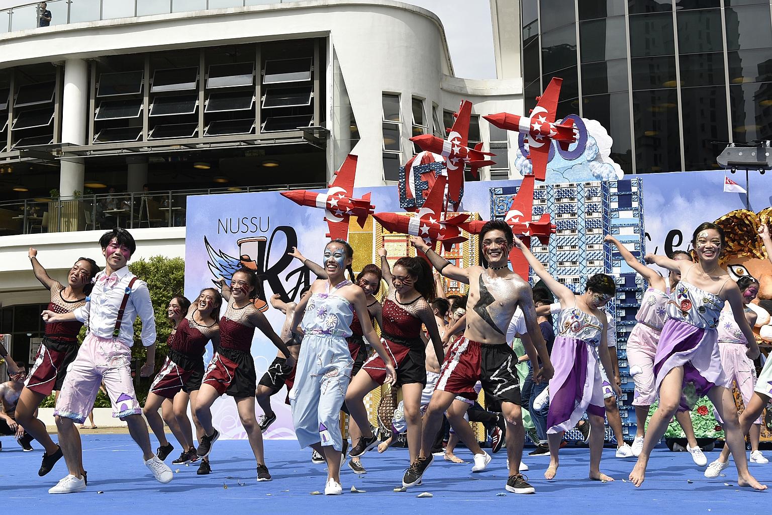 National University of Singapore students performing at an event last year to raise funds for charity. The new Youth Conversations series will be launched next month to inform young people about important national issues, among other objectives.