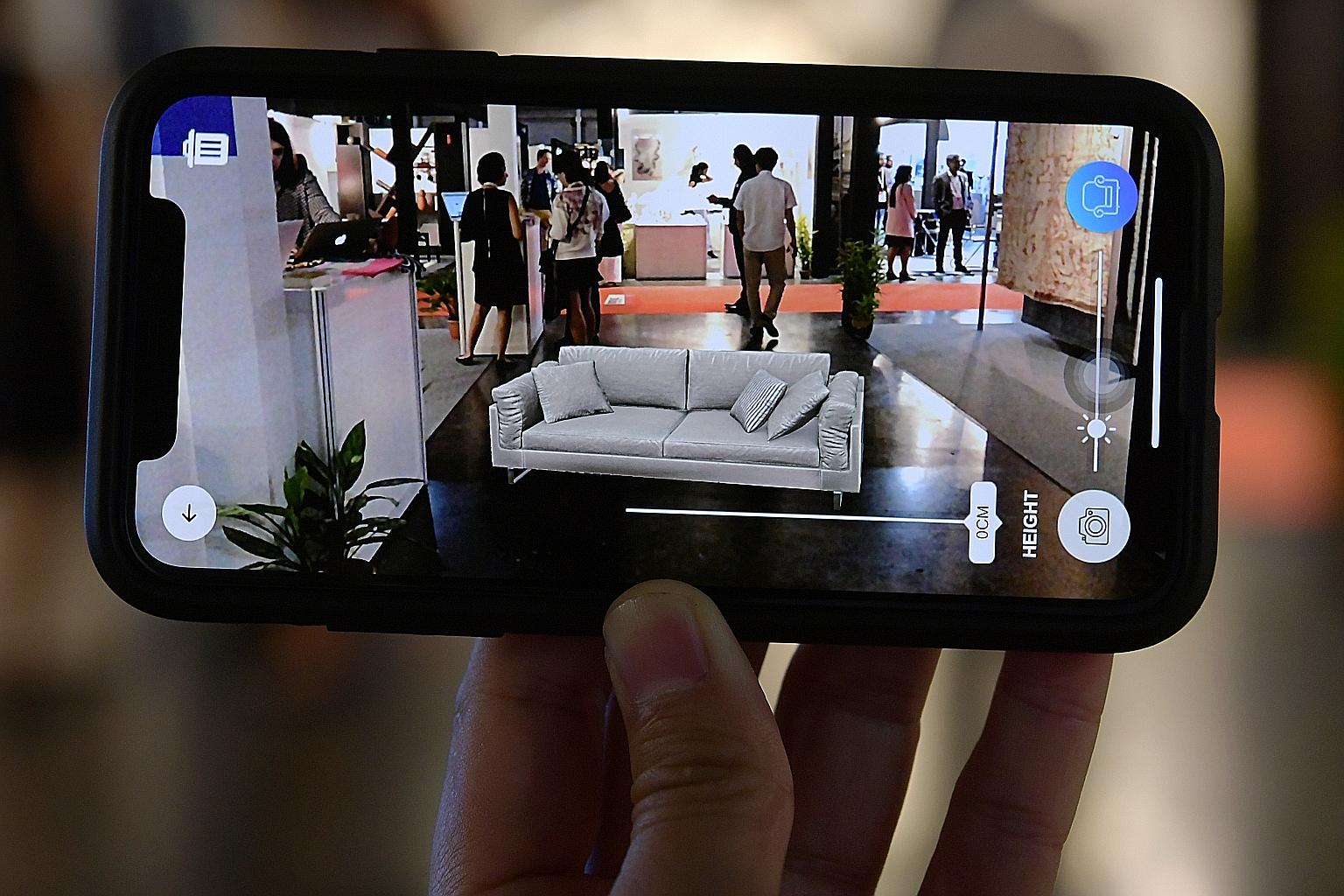 Application Mixgo allows visitors at the International Furniture Fair Singapore to have a clearer idea of how furniture will look like in their homes, using augmented reality. The fair, which runs till Sunday at the Singapore Expo, is the first of it
