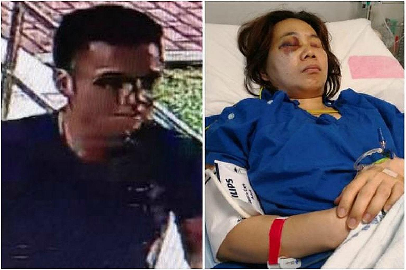 The rider allegedly crashed into Ms Goh Lay Yong as she stepped off an overhead bridge.