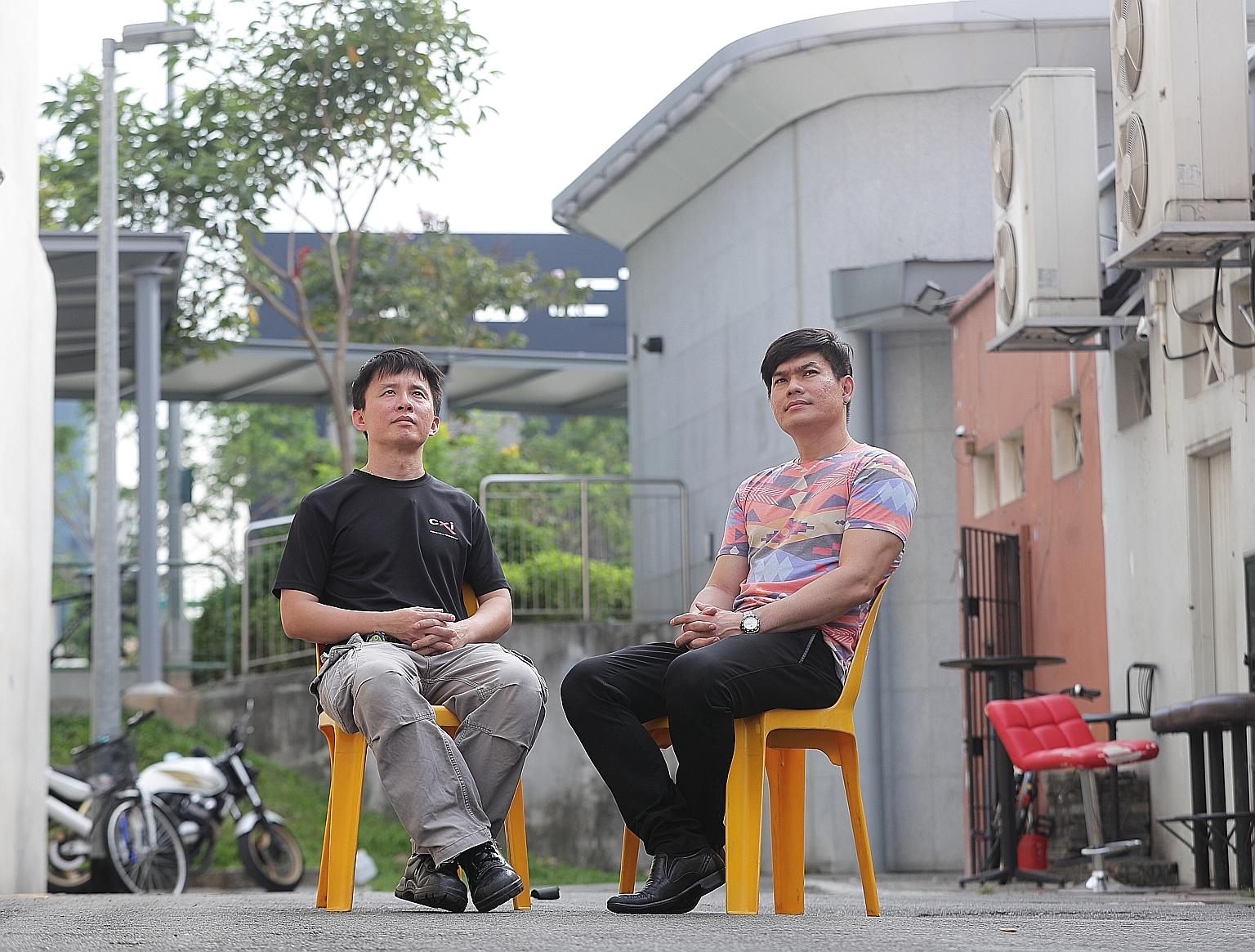 Technician Allan Ong (far left) and Mr Kyaneth Soo, who is now self-employed, were detained at the President's pleasure for about 13 years and six months each before being released in 2012. Z, the teen detained for knifing to death Ms Annie Leong und