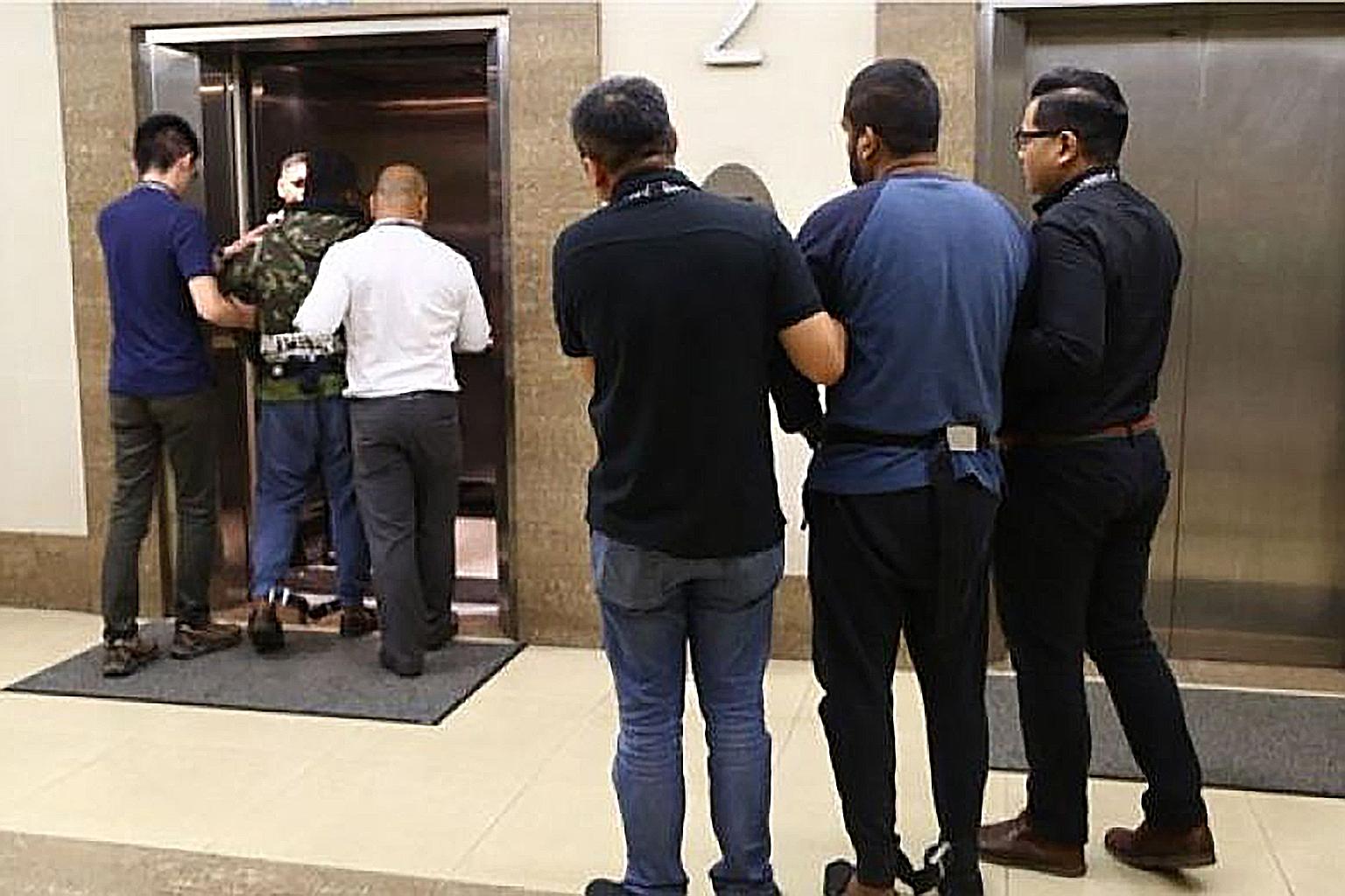 The two suspects were nabbed with help from the Royal Malaysia Police on Thursday and extradited to Singapore on the same day. They had fled to Malaysia after the robbery at Rowell Road on Dec 11 last year.