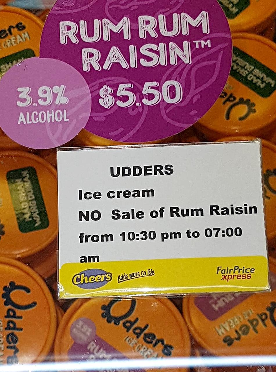 The ice cream came under the spotlight after a Facebook user uploaded a photo of a restriction sign at a FairPrice Xpress outlet on Wednesday.