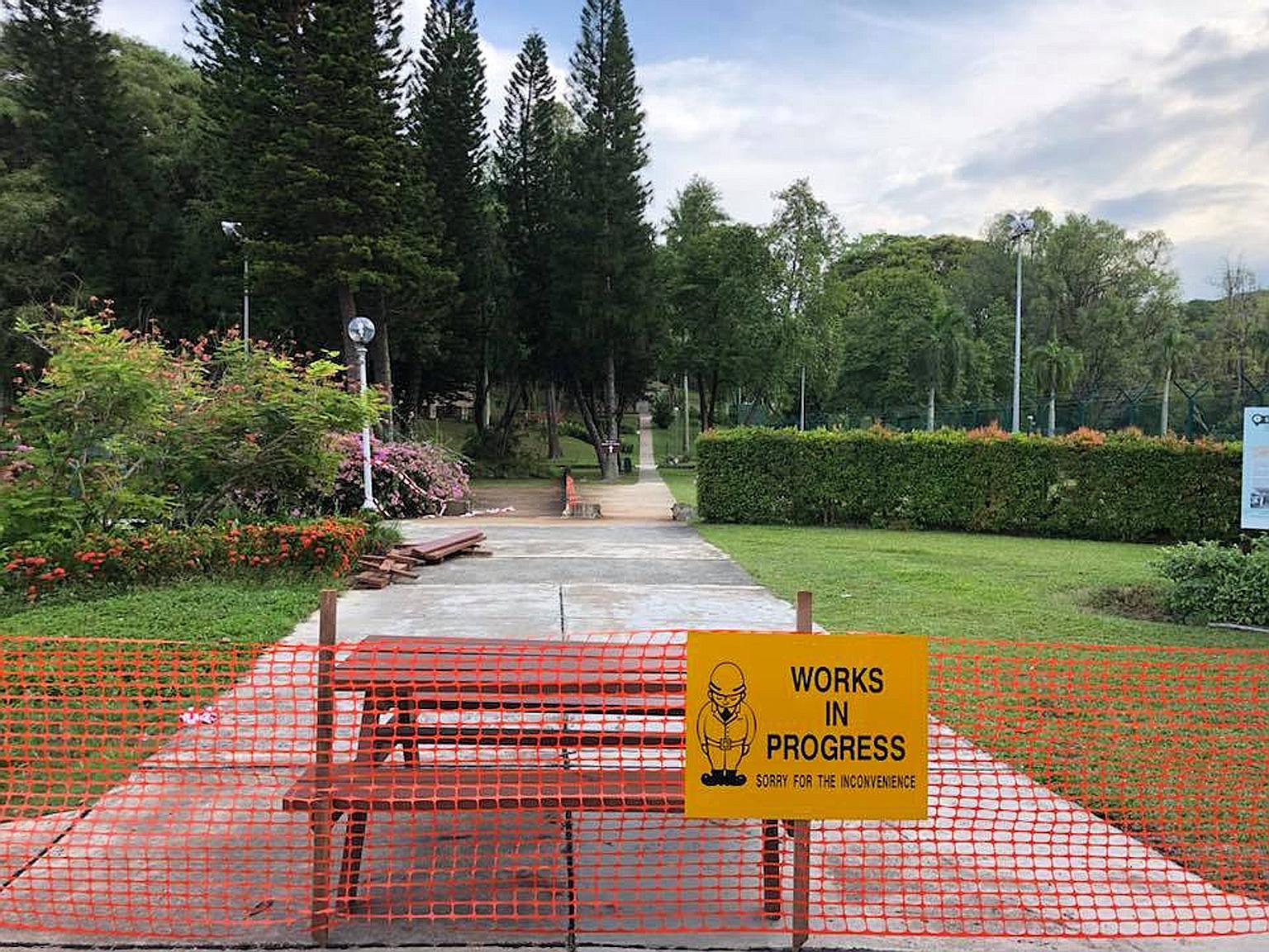 The authorities took the precaution of sealing off more than half of St John's Island following the discovery of asbestos in construction debris.