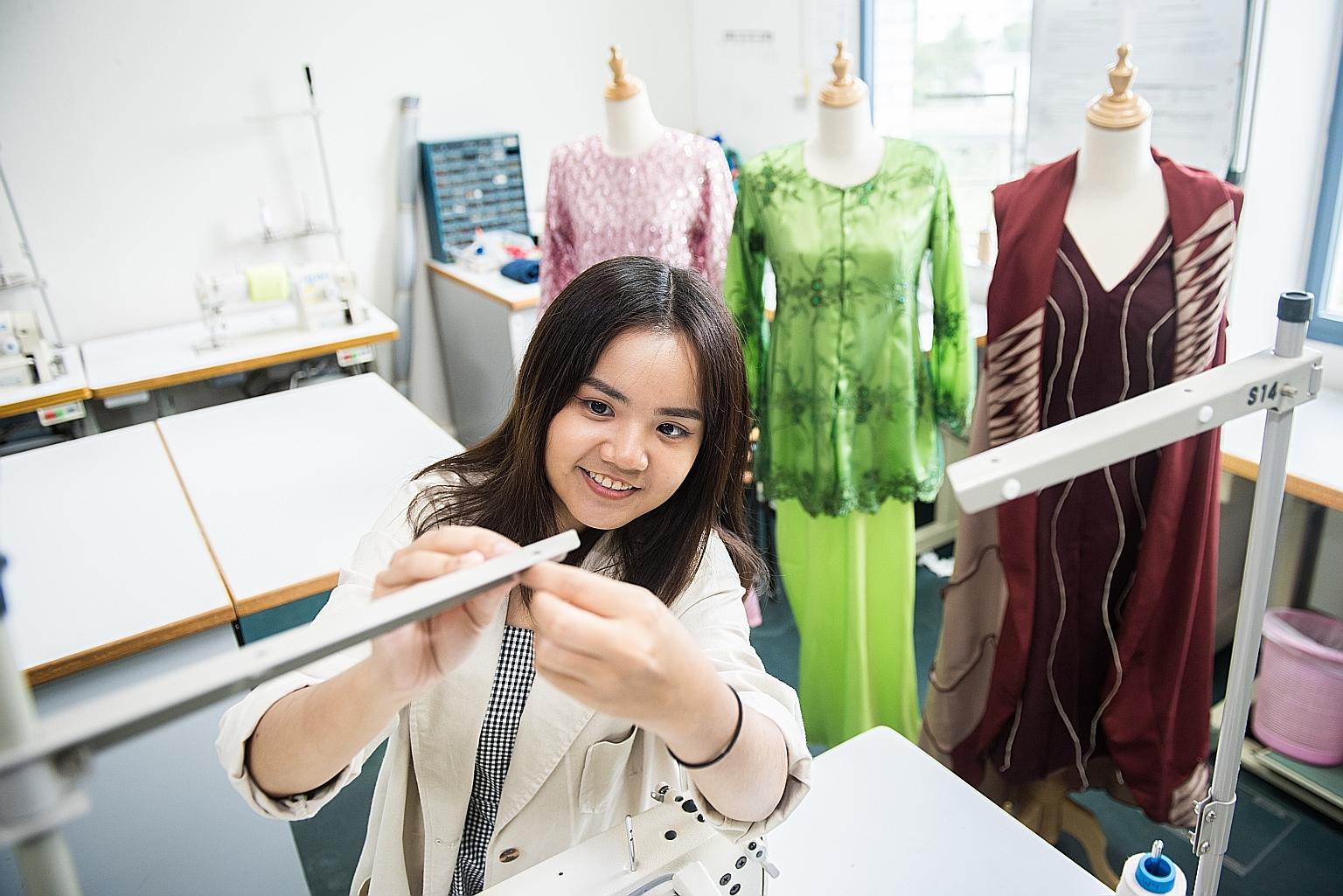 Ms Mahsuri Minhat, who graduated from Temasek Polytechnic with a diploma in apparel design and merchandising, became interested in fashion because of her mother, a housewife who loved to sew. Her mother suffered from breast cancer and died when Ms Ma