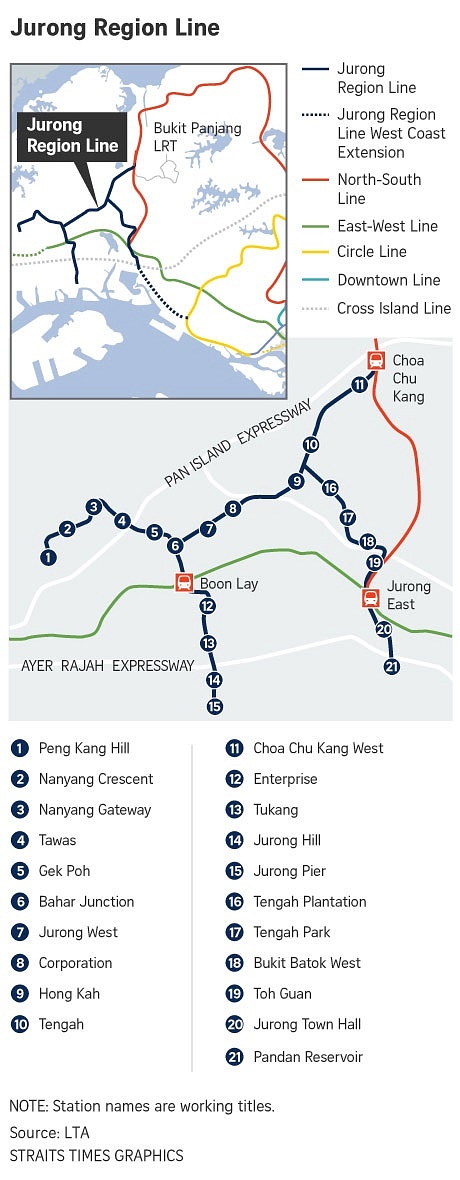 Jurong Region Line, Singapore's 7th MRT line, to open in three phases ...