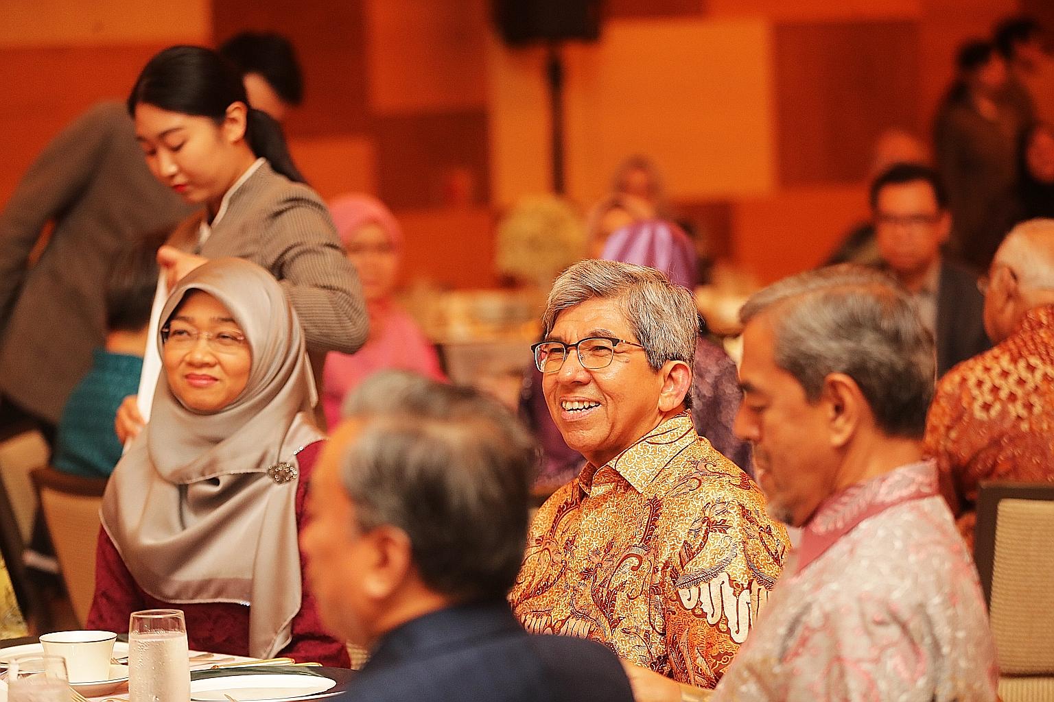 Dr Yaacob Ibrahim - seen here at a dinner in his honour earlier this month organised by the Malay/Muslim community - was one of three former ministers who received tributes from parliamentarians yesterday for their service and contributions to the na