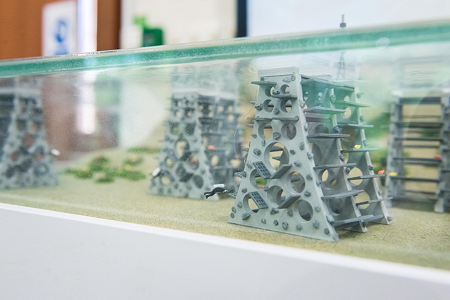 The structures, with a total surface area of 500 sq m, will be made from concrete and rocks recycled from other JTC projects.