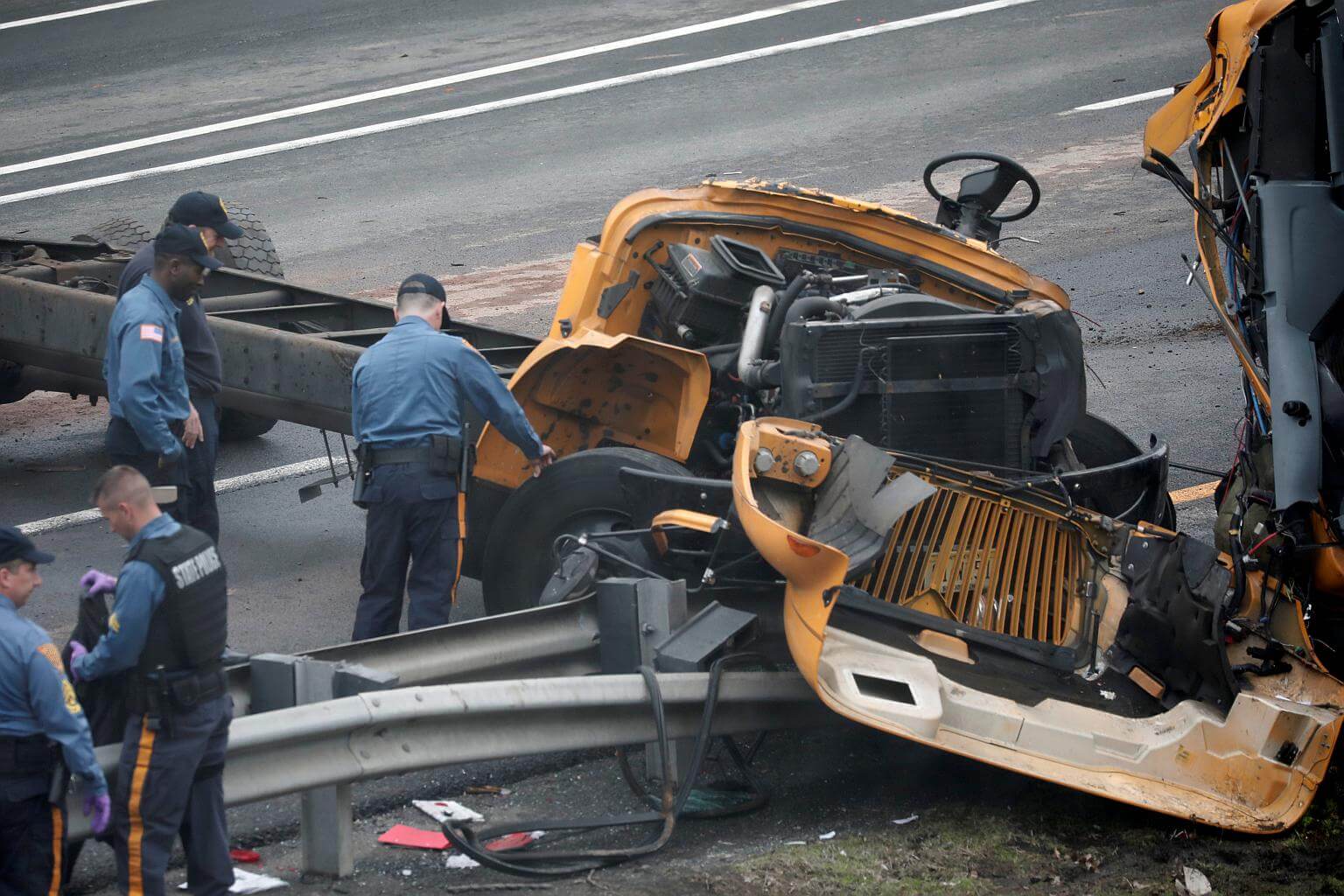 Two dead, 43 injured in New Jersey school bus torn apart in crash | The ...