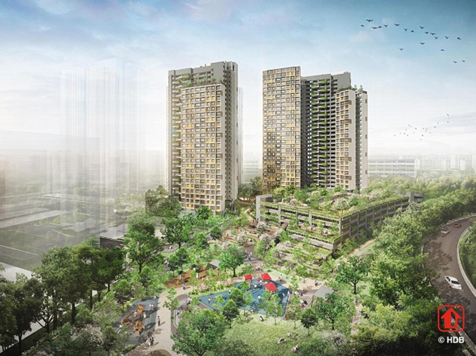An artist's impression of Kim Keat Beacon in Toa Payoh. There were almost 2,400 applicants for 542 three-and four-room flats in the Kim Keat Beacon Build-To-Order project as of 5pm yesterday.