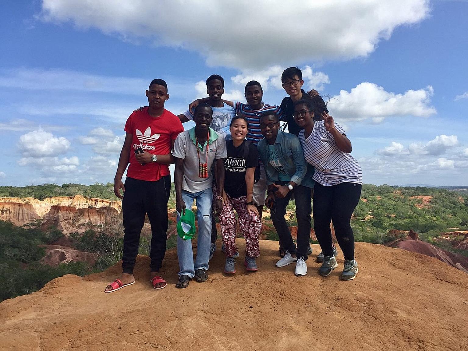 Ms Janice Chiang with some Kenyan and Singaporean interns during her time with Coastal Bamboo & Coir Development Company.
