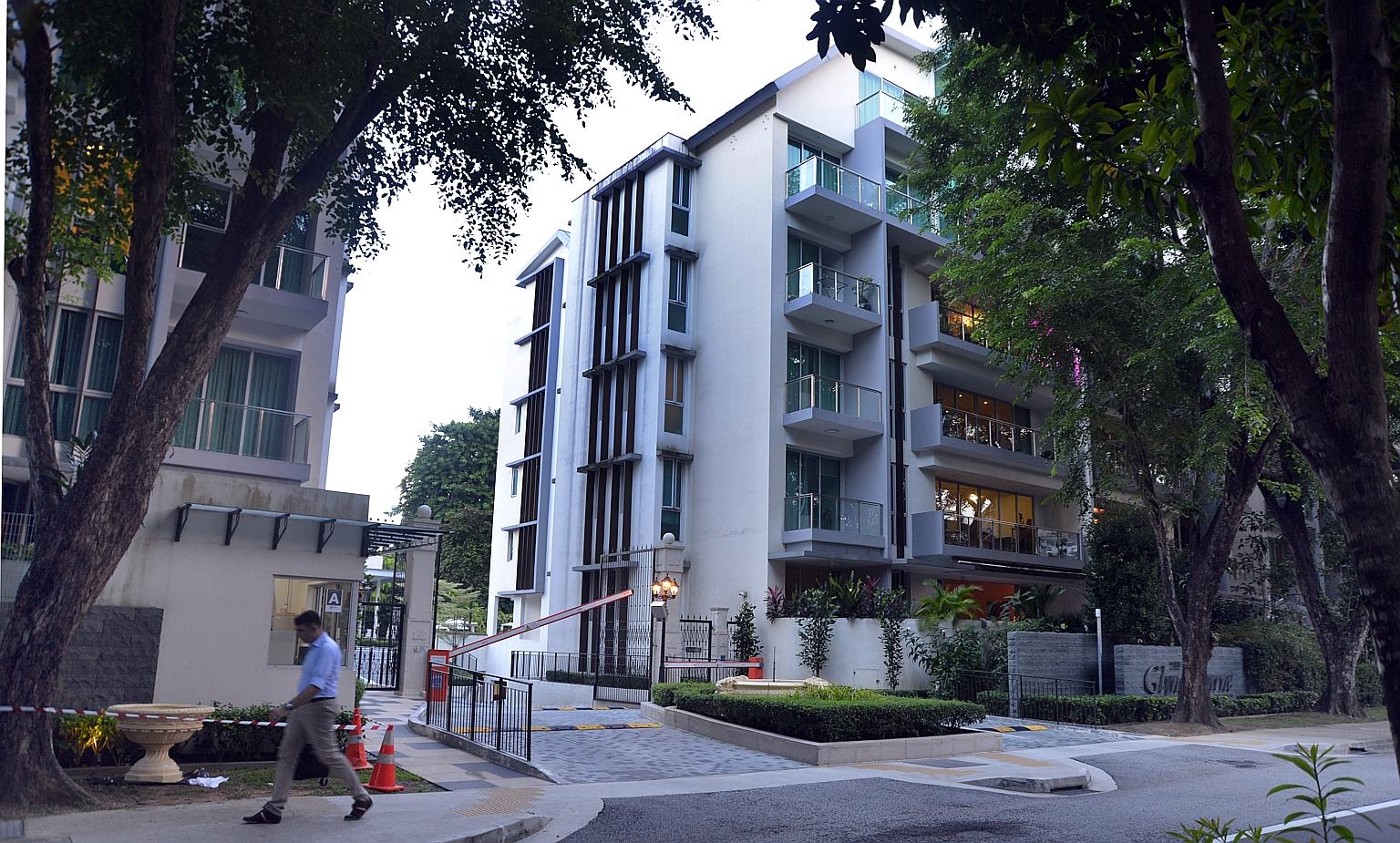 The Glyndebourne in Trevose Crescent. Briton John Curtis, who lived there, is suing its developer for negligence after the e-scooter he rode on Jan 31, 2015, hit an allegedly unmarked elevated ledge on the ground of the basement carpark.