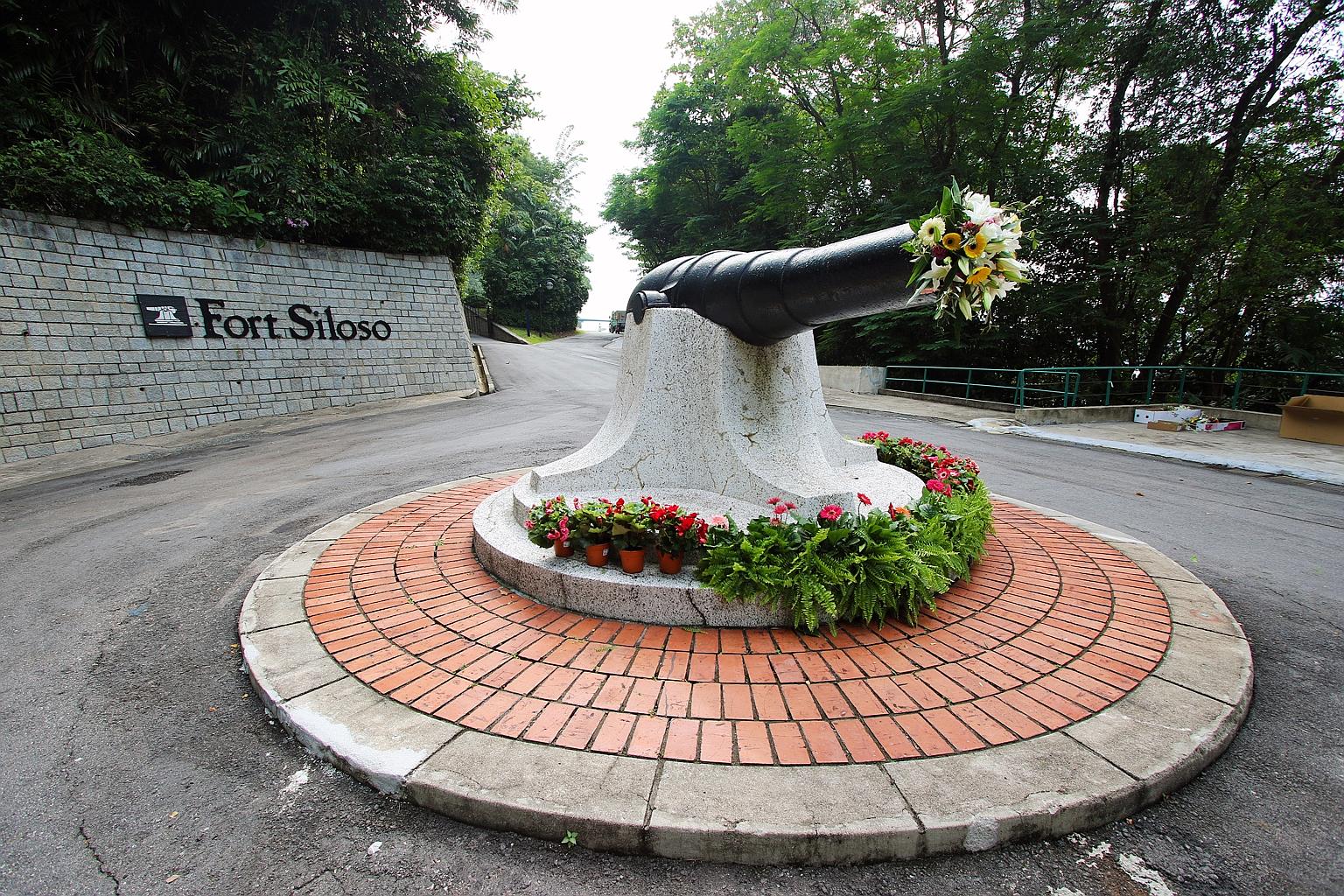 All 60 cannons at Fort Siloso, Sentosa, like this one, have been decorated with flowers and olives in a symbolic gesture of peace in honour of the summit between United States President Donald Trump and North Korean leader Kim Jong Un on Tuesday.