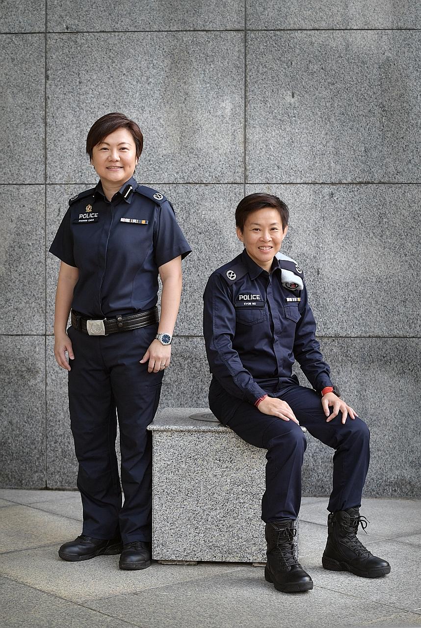 Deputy Assistant Commissioner Sherrin Chua (left) and Deputy Assistant Commissioner Evon Ng each led a 60-vehicle convoy for the delegations. They took charge of planning and carrying out security protection for both leaders on the road, while also workin