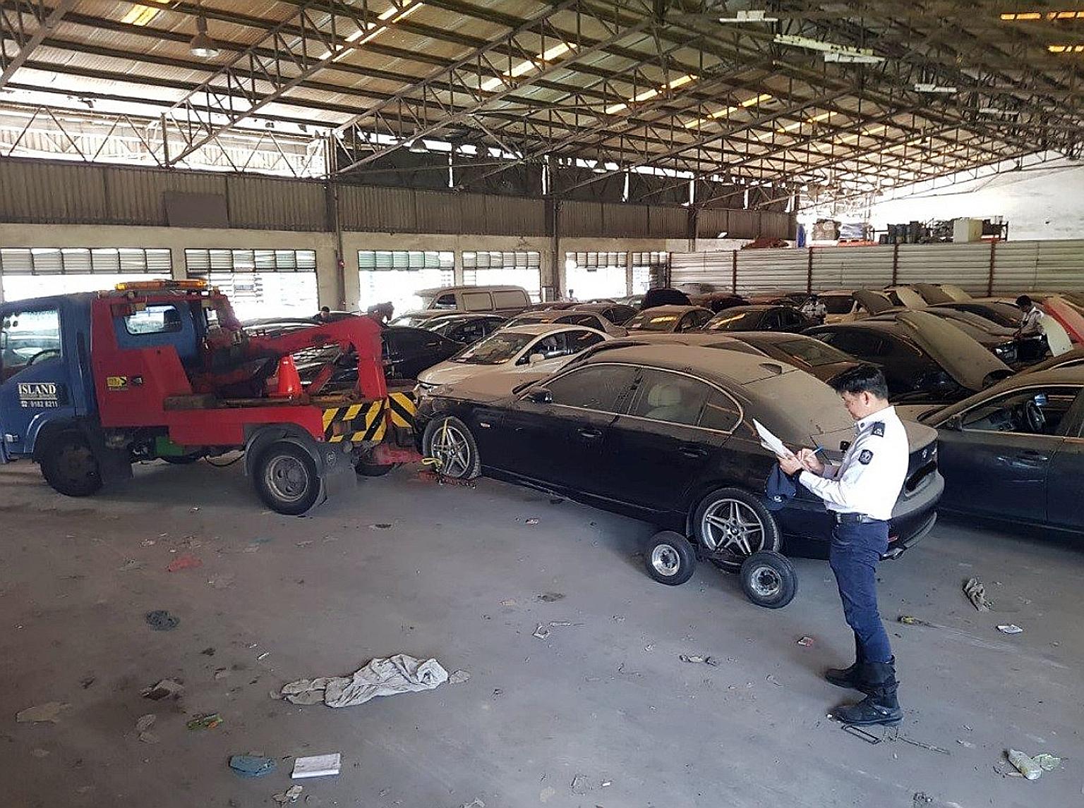 The 120 deregistered vehicles - mostly saloon cars - were seized at several locations on June 7. The LTA said owners of the raided premises are helping with its investigations.