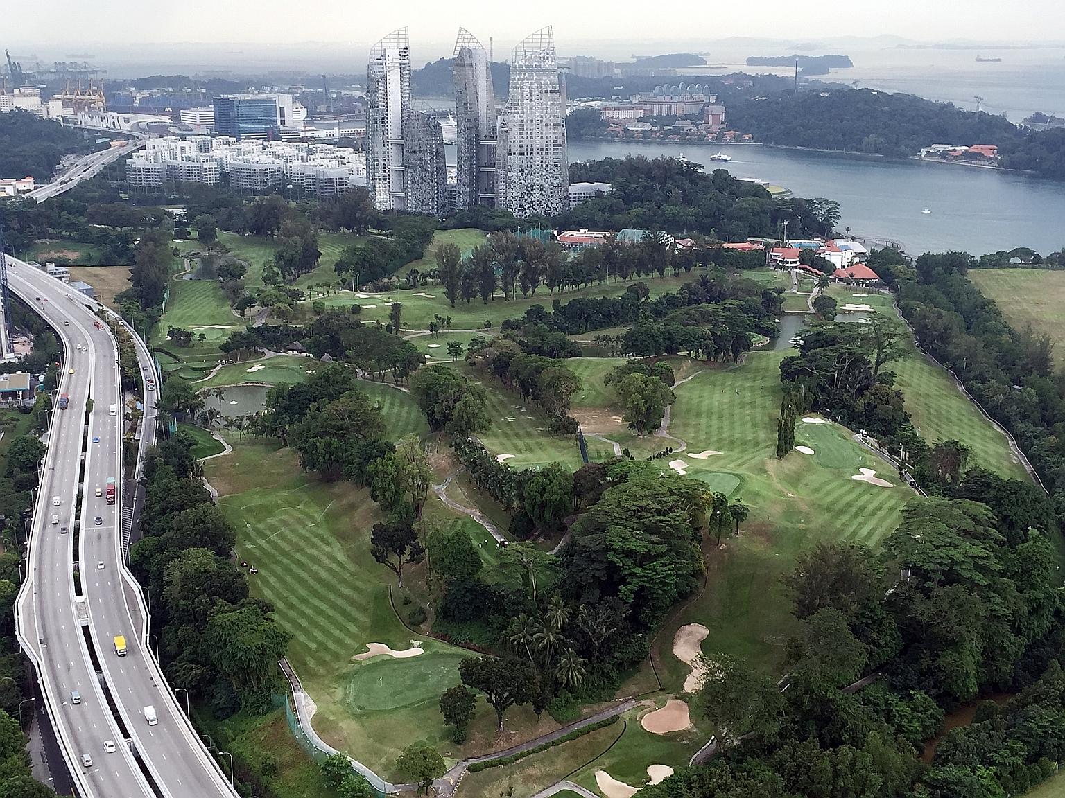 An aerial view of Keppel Club's golf course. The club's lease expires in December 2021. It is looking at several options, including becoming a social club with tie-ups for golfing with clubs in Johor Baru, Batam or local clubs. Another option is a me