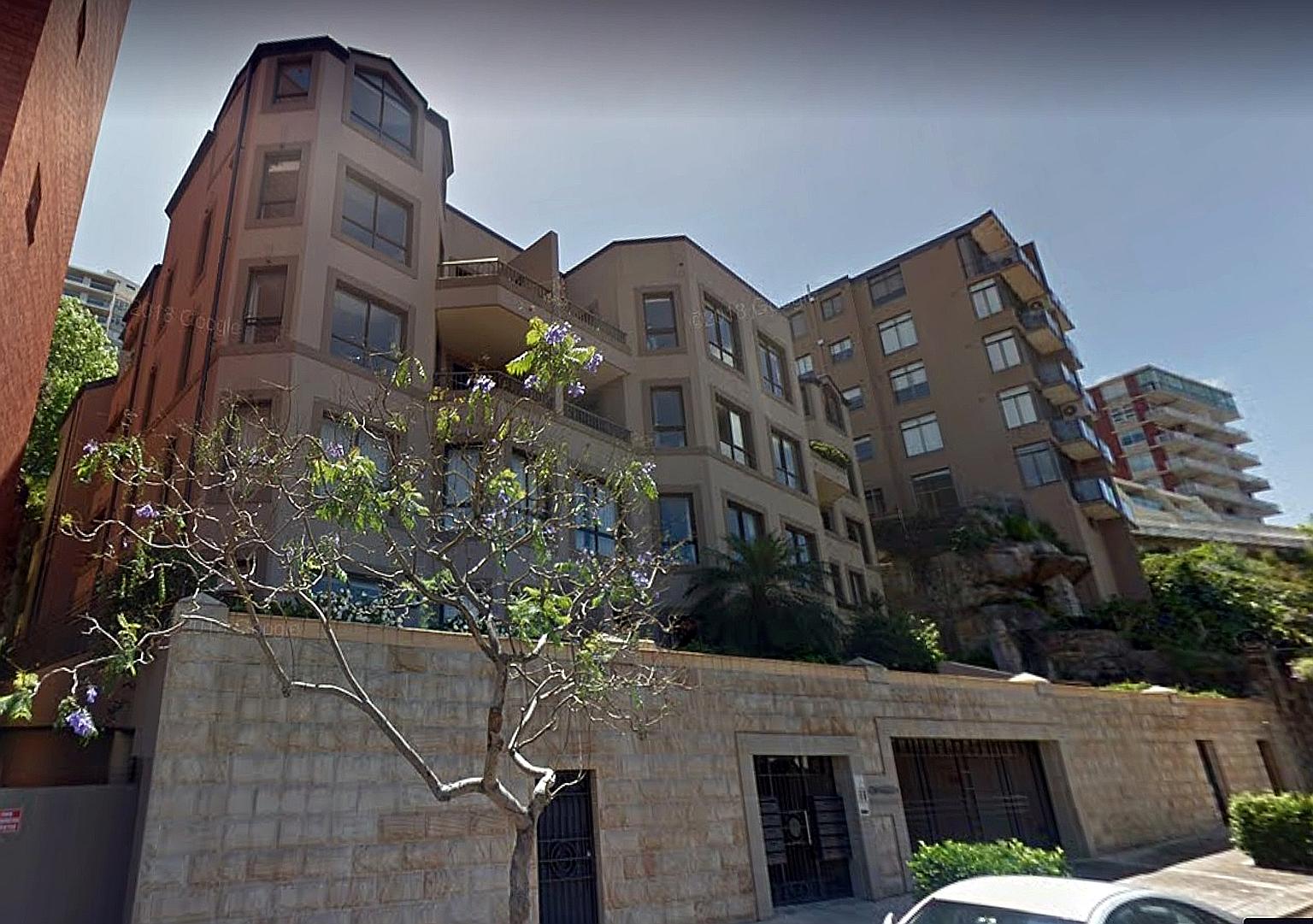 Searches revealed that Mr Wang Zhi Cai owned a condo unit in Kirribilli (above), New South Wales, but attempts to serve the papers on him there failed. The Australian court has allowed MBS to send notice of the Singapore judgment to his known home an