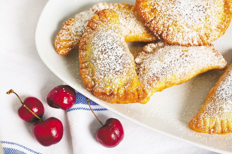 Fried sweet cherry pies.